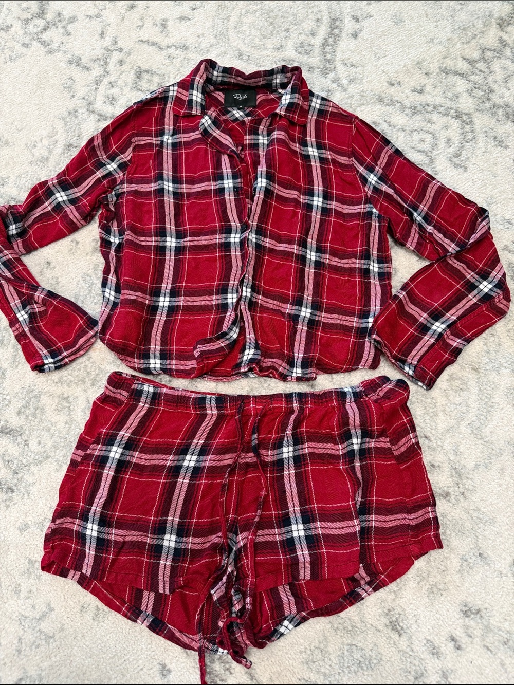 Rails  Plaid Pajama Set - Two-Piece Lounge Top & Shorts XS